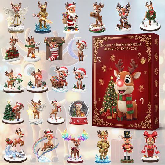Rudolph The Red Nosed Reindeer 2025 Advent Calendar, Reindeer Advent Calendar, Christmas Advent Calendar, Christmas Countdown Gift.