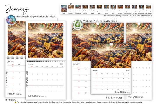 2025 Grand Canyon Mosaic Wall Calendar