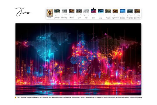2025 Artistic World Map Wall Calendar
