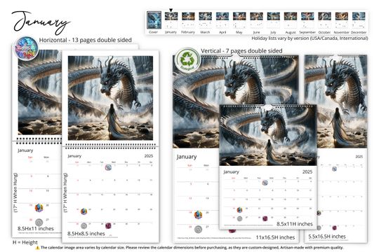 2025 Mystic Waters Wall Calendar