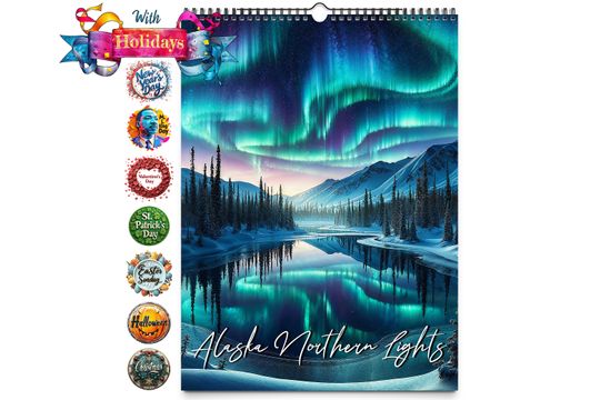 2025 Alaska Northern Lights Wall Calendar
