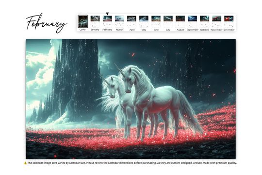 2025 Unicorn Dream Wall Calendar