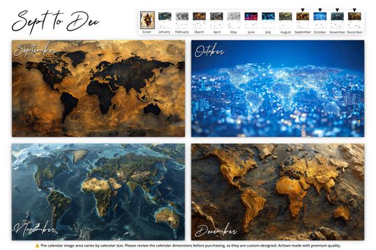 2025 Artistic World Map Wall Calendar