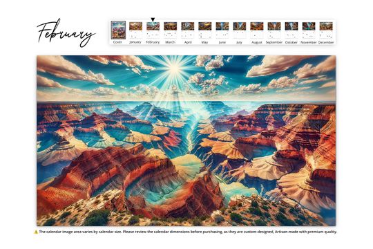 2025 Grand Canyon Mosaic Wall Calendar