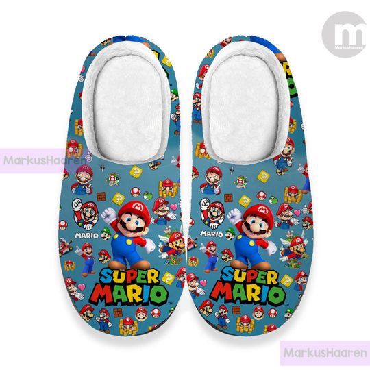 Super Mario Game 3D All Over Print Slipper, Winter Slipper, Christmas Slippers