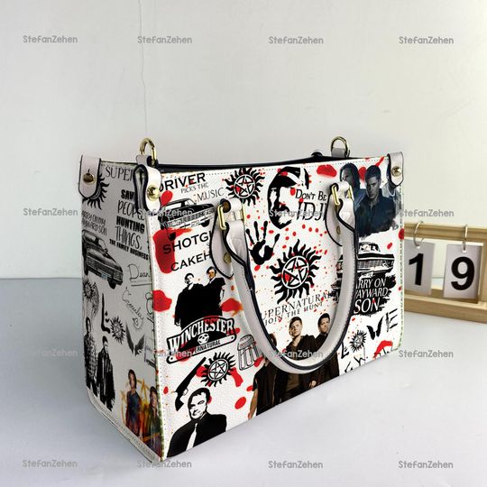 Personalized Supernatural Women Leather Bag, Supernatural Lovers Handbag