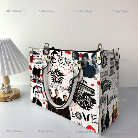 Personalized Supernatural Women Leather Bag, Supernatural Lovers Handbag