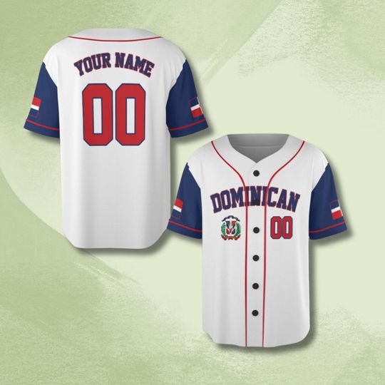Personalized Dominican Republic Baseball Jersey with Custom Name and Number