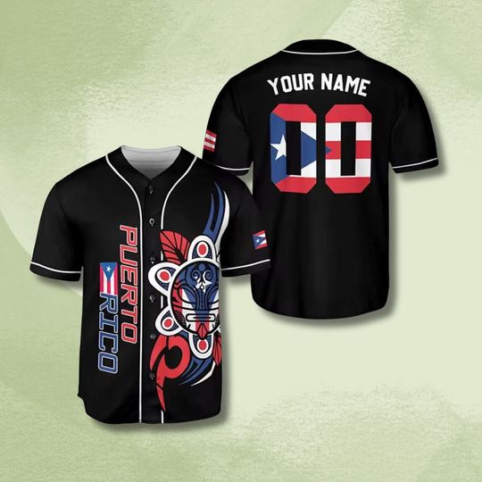 Personalized Puerto Rico Baseball Jersey with Custom Name and Number