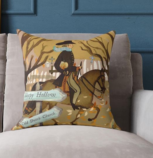 Primitive Halloween Decor | Sleepy Hollow Pillow Fall Decor Literary