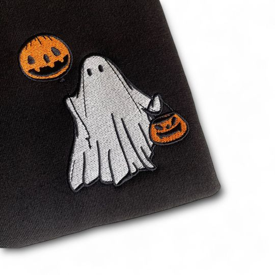 Embroidered Ghost Sweatshirt, halloween jumper, halloween sweatshirt