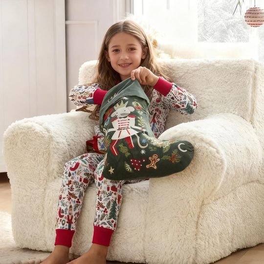 Christmas Stocking Personalized,Custom Nutcracker Velvet Embroidered Christmas Stocking with Name,Family Stocking