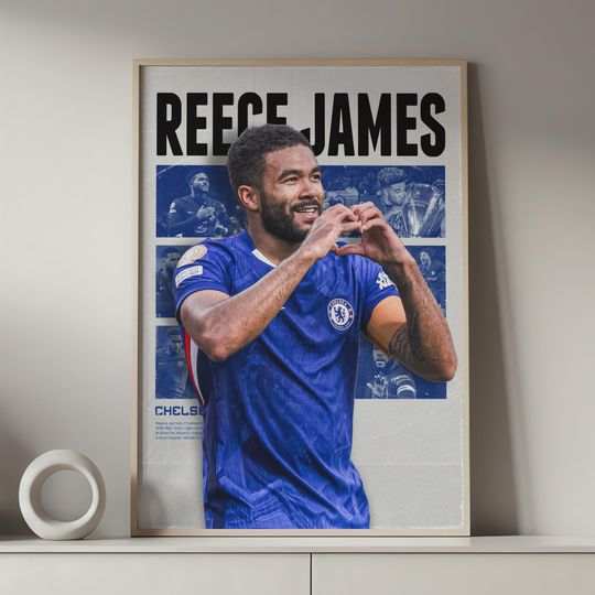 Reece James Poster, Chelsesa Poster Gift, Printable A3 Sport Wall Art, Gift For Boy,