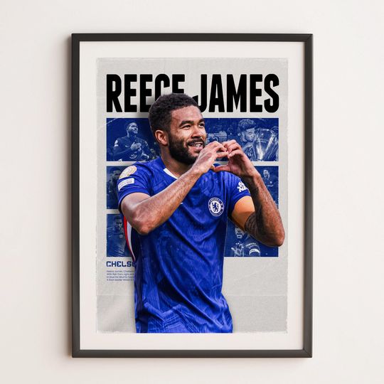 Reece James Poster, Chelsesa Poster Gift, Printable A3 Sport Wall Art, Gift For Boy,