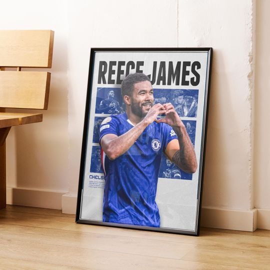 Reece James Poster, Chelsesa Poster Gift, Printable A3 Sport Wall Art, Gift For Boy,