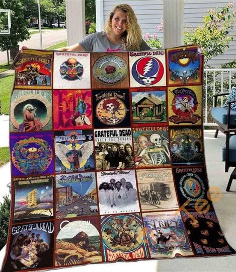 Personalized Grateful Dead Quilt Blanket, Grateful Dead Fleece Blanket