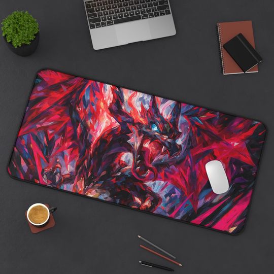 Charizard Mouse Pad - Paldean Fates PKM Inspired Dragon Desk Mat for Gaming and Office