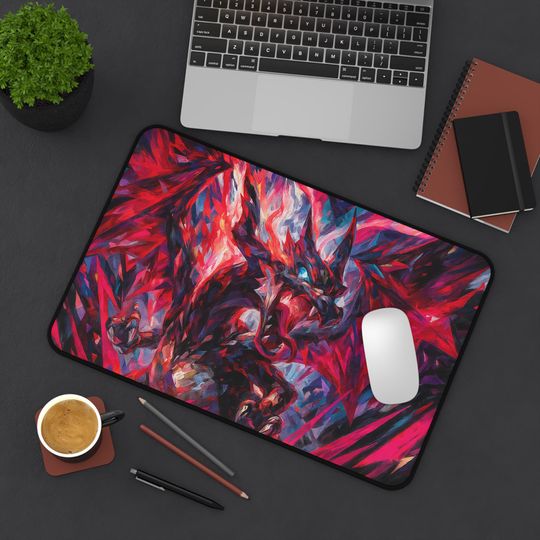 Charizard Mouse Pad - Paldean Fates PKM Inspired Dragon Desk Mat for Gaming and Office