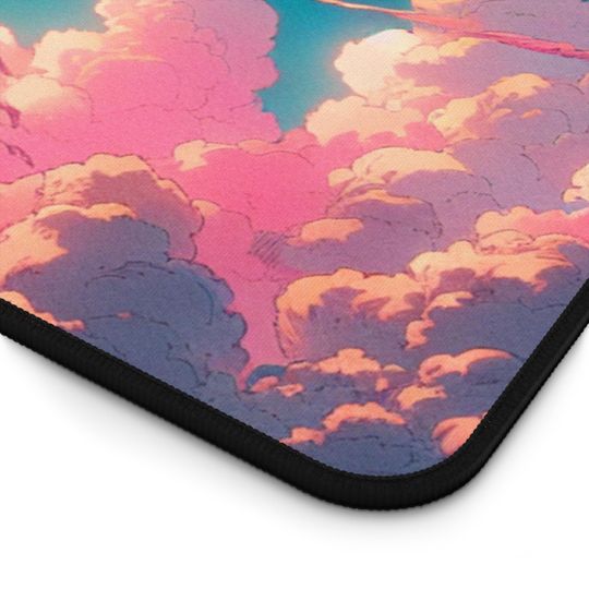 Pink Skies Cloud Desk Mat, Gaming Mouse Pad, Home Office Desk Accessory