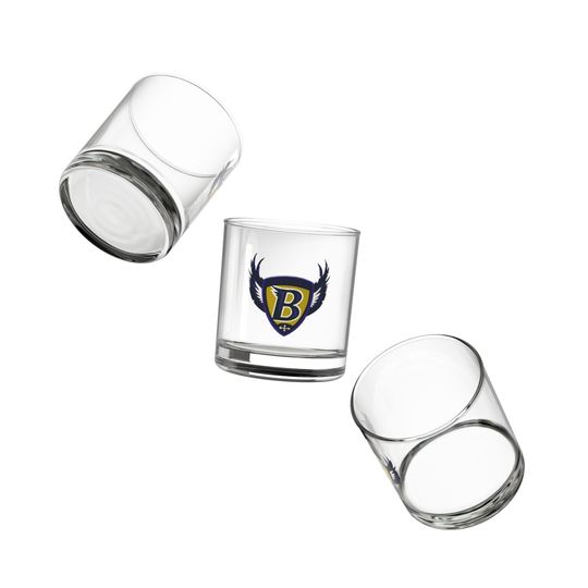 Baltimore Ravens Rocks Glass - Retro Design Rocks Glass, 10oz
