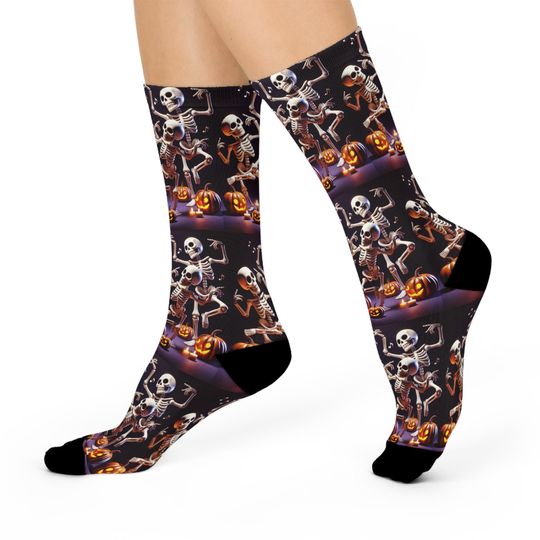 Spooky Fun Dancing Skeletons Halloween Socks