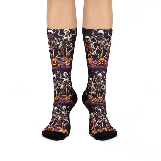 Spooky Fun Dancing Skeletons Halloween Socks