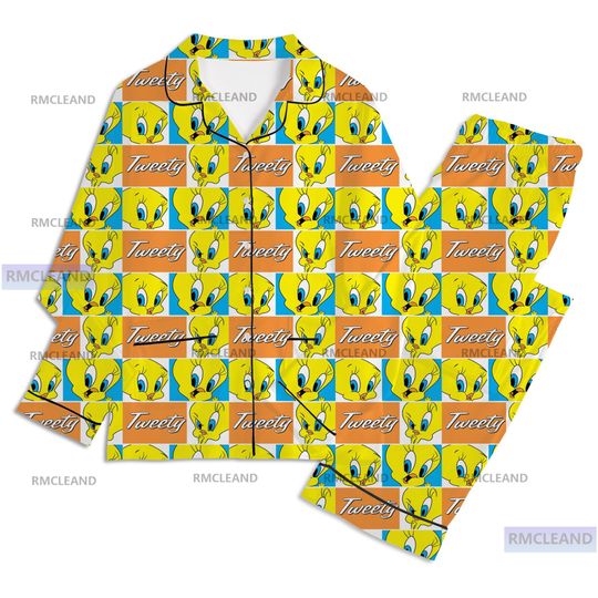 Tweety Bird Unisex Long Sleeve Pajama Set for Adults