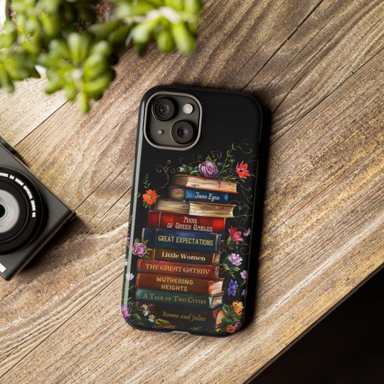 Personalized Bookshelf Phone Case: Dark Academia Book Lover Gift