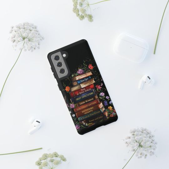 Personalized Bookshelf Phone Case: Dark Academia Book Lover Gift