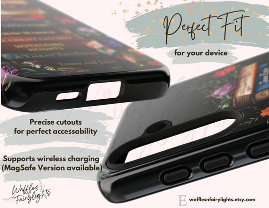 Personalized Bookshelf Phone Case: Dark Academia Book Lover Gift