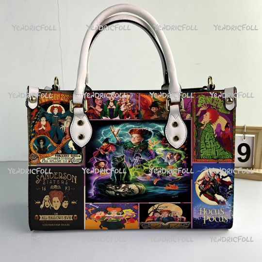 Halloween Hocus Pocus Leather Bag for Women, Funny Character Handbag