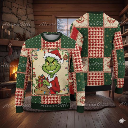 funny character Ugly Christmas Sweater, Funny Holiday Jumper, Cozy Xmas Cartoon Sweater, Kids Holiday Outfit, Christmas Gift