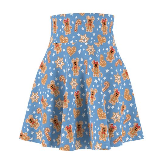 Gingerbread Christmas Party Skirt: High-Rise Polyester Spandex