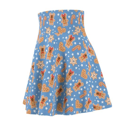 Gingerbread Christmas Party Skirt: High-Rise Polyester Spandex