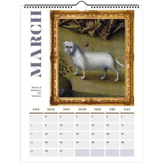2026 Wall Calendar: Funny Renaissance Dogs