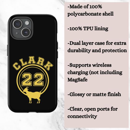 Clark 22 Goat Iowa Phone Case Basketball