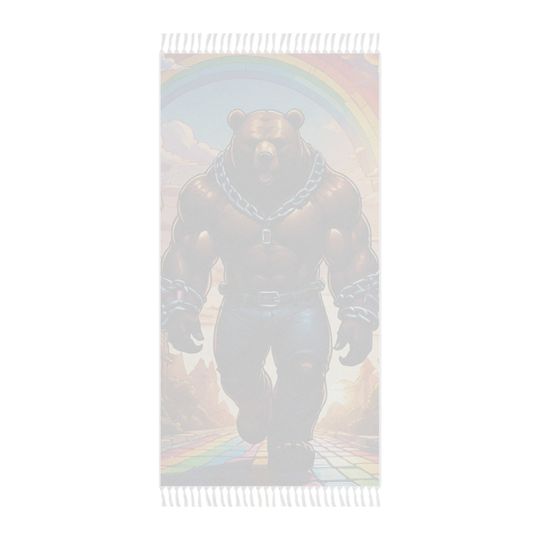 Rainbow Beach Bear Boho Beach Cloth, 1 size: 38"  81"