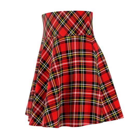 plaid patterns Women's Skater Skirt (AOP)