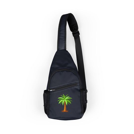Tropical Palm Chest Bag, Crossbody Travel Bag