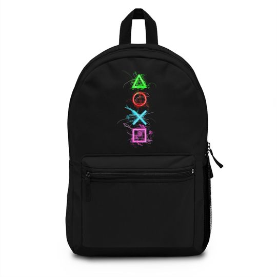Gamer Backpack with Iconic Symbols, Travel Backpack