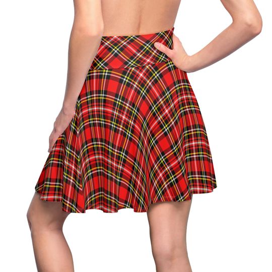plaid patterns Women's Skater Skirt (AOP)