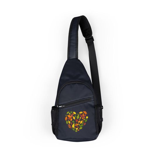 Colorful Heart Chest Bag, Crossbody Travel Bag