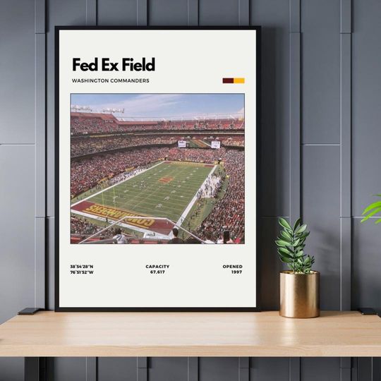 FedEx Field Stadium Art Print - Washington Commanders Vertical Poster