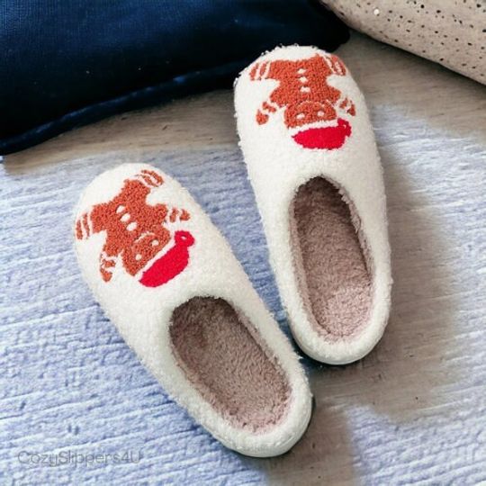 Ginger Bread Slippers | Christmas Slides | Cute, Funny House Slippers for Advent Time
