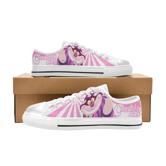 Cheshire Cat Low Top Sneakers, Alice in Wonderland Low Top Sneakers