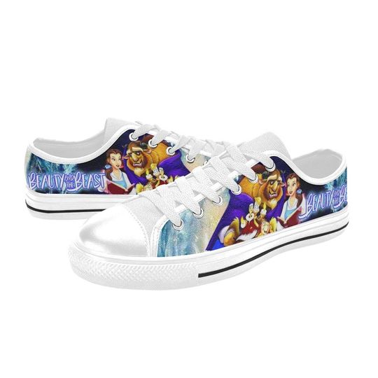 Beauty and The Beast Low Top Sneakers, Beauty and The Beast Shoes