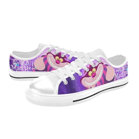 Alice in Wonderland Cheshire Cat Low Top Sneakers, Cheshire Cat Sneakers