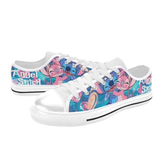 Stitch & Angel Low Top Sneakers, Stitch Love Angel Sneakers