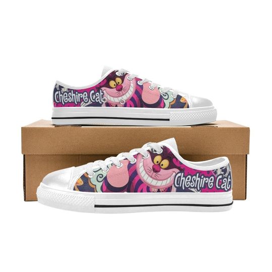 Cheshire Cat Low Top Sneakers, Alice in Wonderland Sneakers