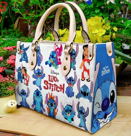 Disney Lilo and Stitch Leather Handbag, Stitch  Woman Handbag, Shoulder Bag, Vintage Crossbody Bag, Top Handle Bag